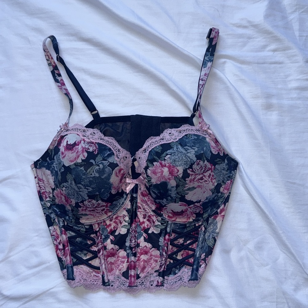 Victoria's Secret Pink and Blue Floral Bra